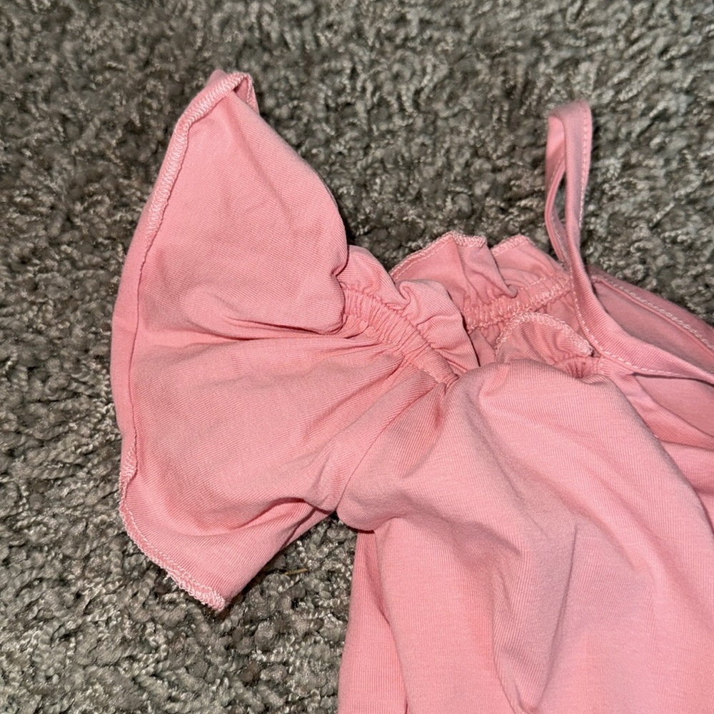 Pink Ruffled Kids Romper (XL 6) - Picture 5 of 6